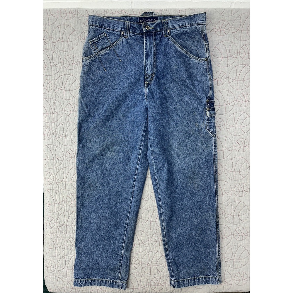 Karl‎ Kani Carpenter Jeans Blue Vintage 90s Hip Hop Baggy Cargo / Mens 36x34